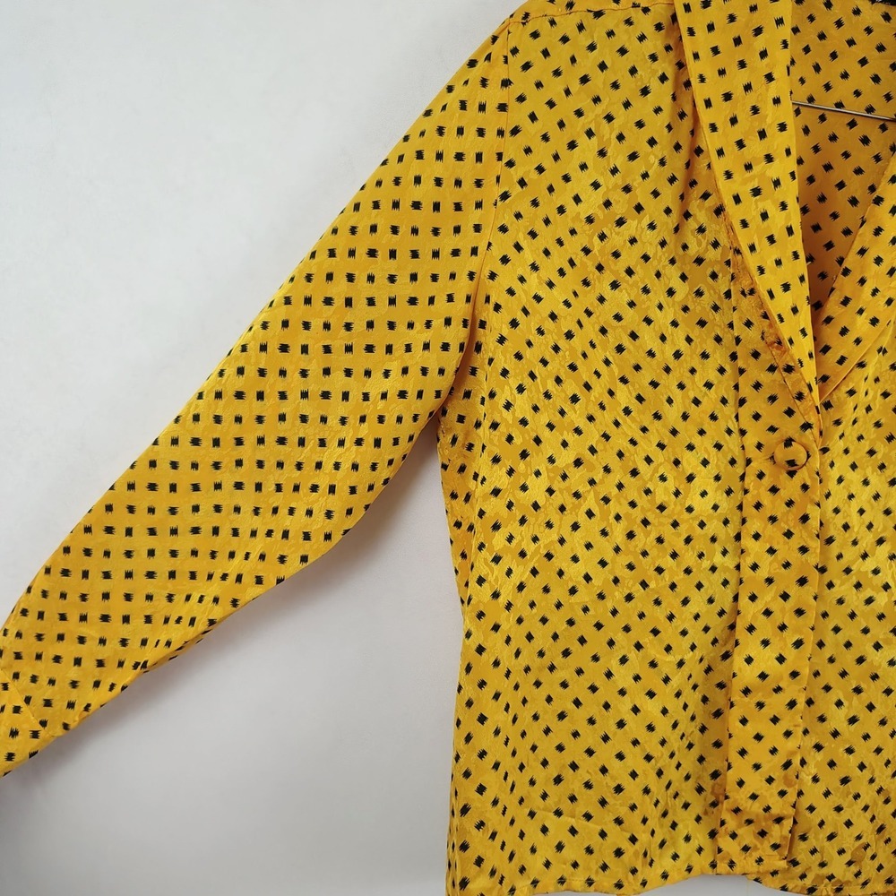 Vintage 80s 90s Russ Yellow Womens Yellow Plus Size Geometric Top - Picture 3 of 7